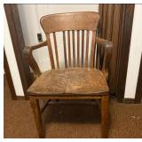 Antique Oak Barrister Style Armchair