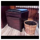 Rolling File Cabinet with Padded Seat