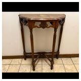 Antique Half-Moon Console Table with Carved Detail