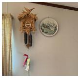 Cuckoo Clock with Decorative Plate