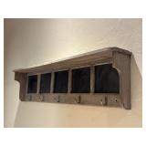 Chalkboard Wall Shelf with Hooks