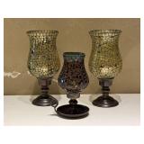 Glass Mosaic Hurricane Candle Holders