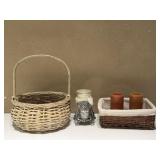 Baskets &Pewter Jar Candle Holder