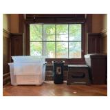Storage Totes, Stool & Trash Cans