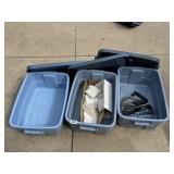 Storage Totes with Lids, Tile & Cable Assortment