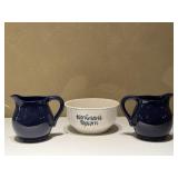Cobalt Blue Pitchers & Popcorn Bowl