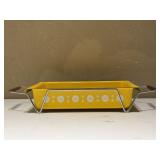 Vintage Cathrineholm Yellow Enamel Pan with Caddy