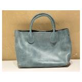 Portland Leather Goods Blue Leather Hand Bag