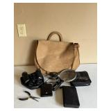 J. Peterman Leather Bag & Tasco 7x35mm Binoculars