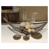 Glass Oil Candles, Decorative Balls & Brass Plates