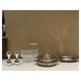 Nambe Bud Vases & Silver Plate Serve Ware