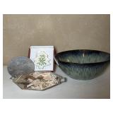 Large Stoneware Bowl & Lenox Candy Dish