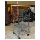 Metal Cart with Wood Top