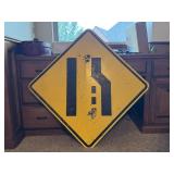 Right Lane Ends Traffic Sign