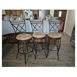 3 Swivel Bar Stools