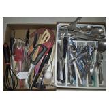 Mixed Lot of Kitchen Utensils and Silverware