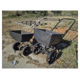 2 Garden Spreaders Lawn Fertilizer Seed