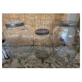 3 Glass Beverage Dispensers w/ Lids