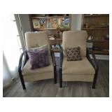 2 Beige Upholstered Armchairs