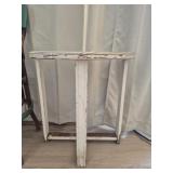 Distressed White Pedestal Side Table