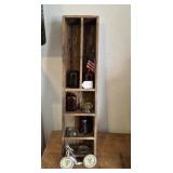 Wooden Display Shelf & Tobacco Glasses
