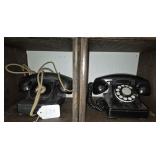 2 - Black Rotary Dial Telephones