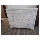 Distressed White 4-Drawer Dresser