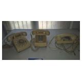 3 Vintage Rotary Dial Telephones