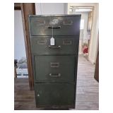 Green Metal 4-Drawer Filing Cabinet