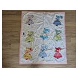 Baby Blanket with Applique Dolls