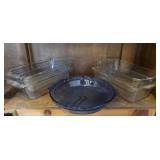 Pyrex Glass Baking Dishes & Blue Pie Plate