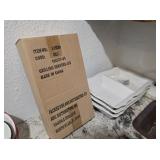 4 White Ceramic Divided Serving Trays
