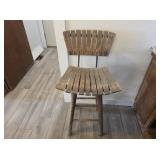 Rustic Wooden Bar Stool w/ Backrest