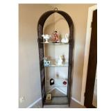 Wicker and Glass Display Shelf