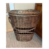 Wicker Laundry Basket with Lid and Handles