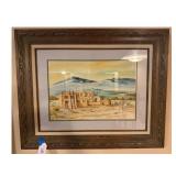 Jane Austin Framed Watercolor Painting