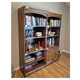Wood Bookcase with Cabinet Base