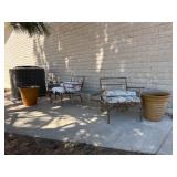 Large Ceramic Outdoor Planters & Chairs