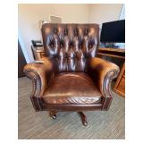 Brown Leather Tufted Executive Office Chair