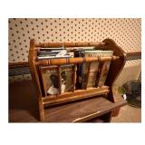 Wood Magazine Rack Book Display Holder