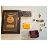 FFA Lot: Belt Buckle, Pins, Plaque, Keychain