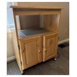 Wood Kitchen Rolling Island