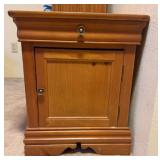 Wood Nightstand with Door and Drawer