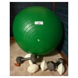Exercise Ball and Dumbbell Weight Set