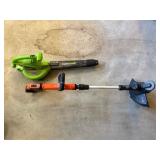Greenworks Blower & Black & Decker Weedeater