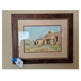 Greta Yars Framed Watercolor Painting