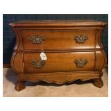 Bombe Chest Two Drawer Wood Accent Table