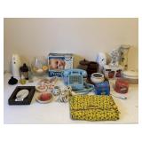 Vintage Phone, Salt & Pepper Shakers & Storage Jar