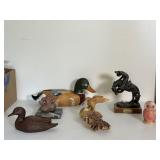 Resin, Alabaster & Wood Animal Figurines