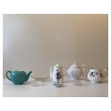 Tea Pots, Crystal Coasters & Glass Bowl